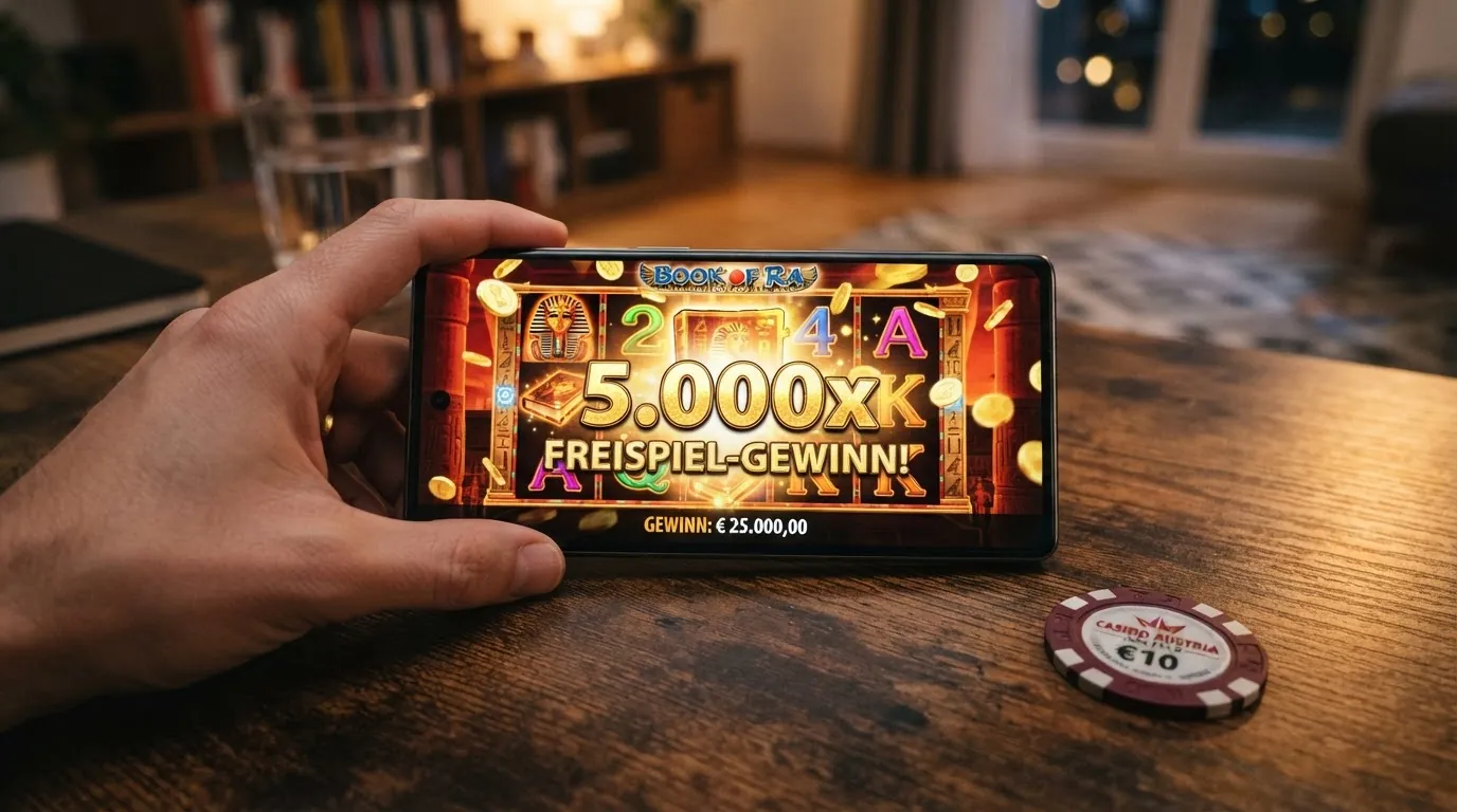 Screenshot der Freispielrunde von Book of Dead mit expandierendem Symbol und der Gewinnzeile „5.000x“