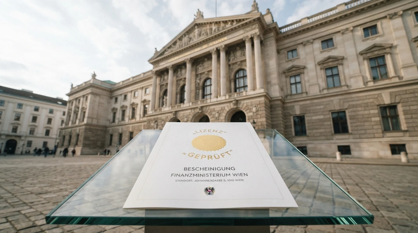 Das Gebäude des Bundesministeriums für Finanzen in Wien und ein Auszug aus dem Glücksspielgesetz mit dem Paragrafen zur Konzessionspflicht
