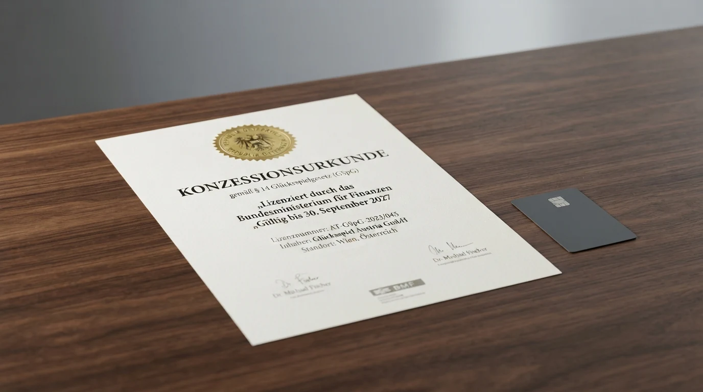 Ein offizielles Dokument mit dem österreichischen Bundesadler und dem Schriftzug Glücksspielgesetz