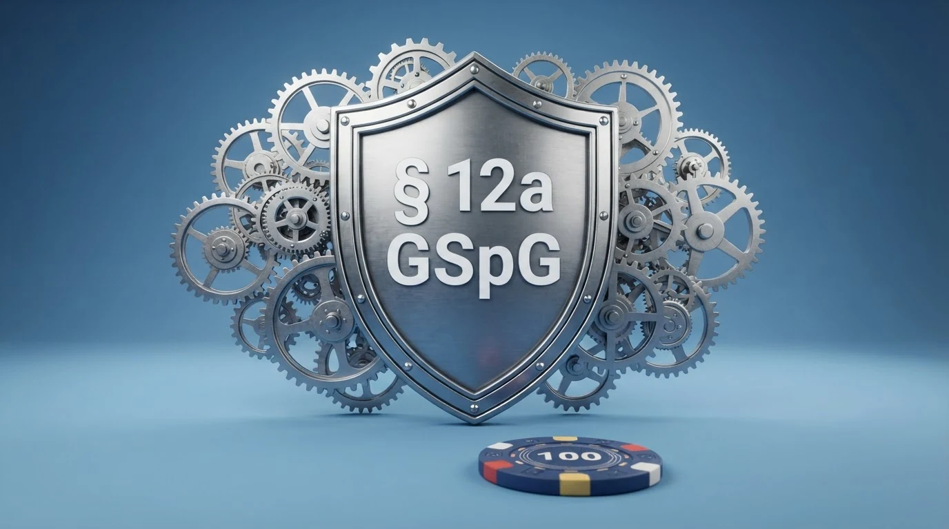Gesetzestextauszug des GSpG mit hervorgehobenem § 12a zur Konzessionspflicht für elektronische Lotterien