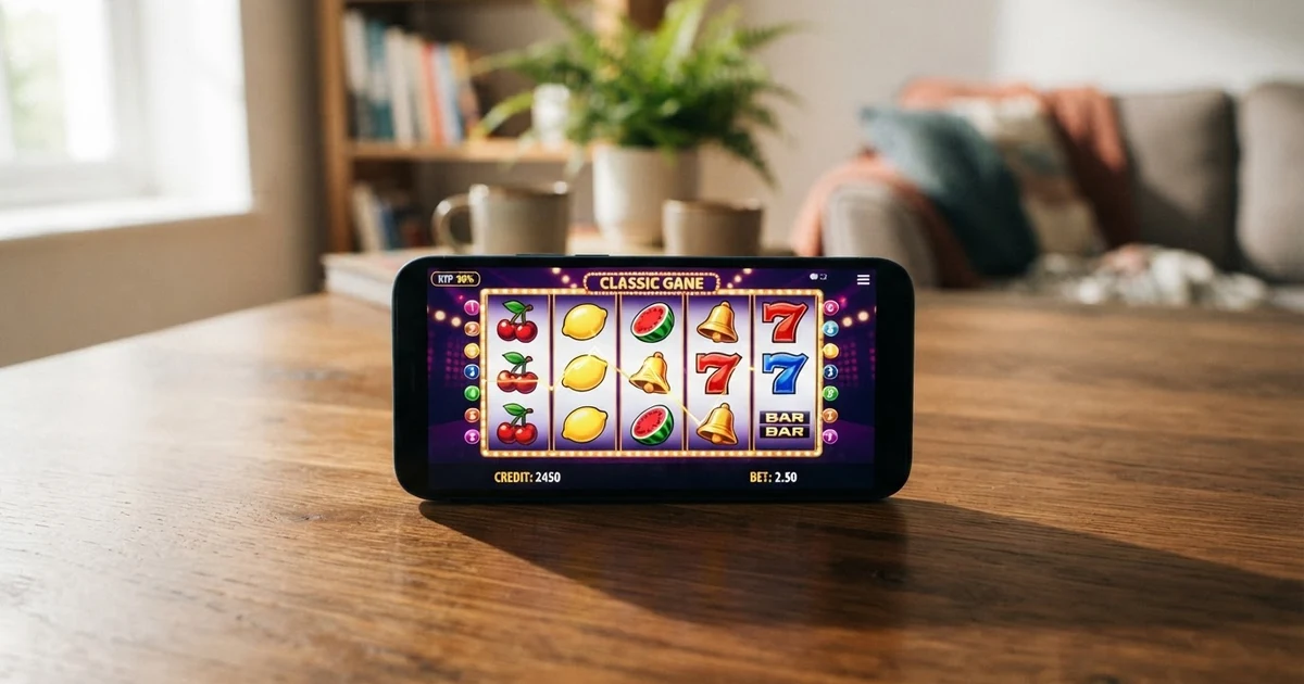 Ein grafischer Vergleich: mehrere Spielautomaten-Walzen mit unterschiedlich grossen Auszahlungs-Anteilen, wobei die höchste Quote hervorgehoben ist. Im Hintergrund der Text „RTP = Return to Player“ in deutscher Sprache.