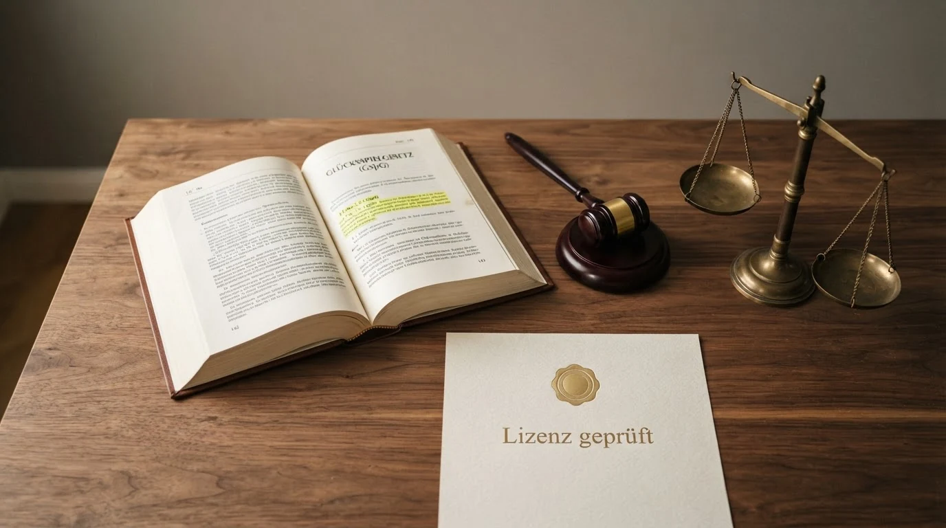 Paragraph-Symbol und Waage der Justiz vor der österreichischen Flagge