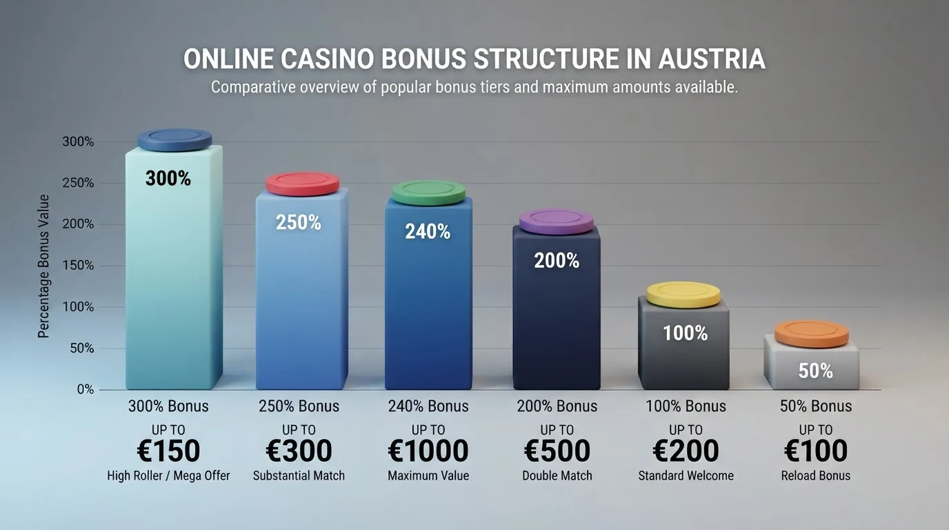 Übersicht der zehn geprüften Online-Casinos mit ihrem Bonus-Prozentsatz, Freispiel-Anzahl und Lizenz-Status als visuelle Rangliste