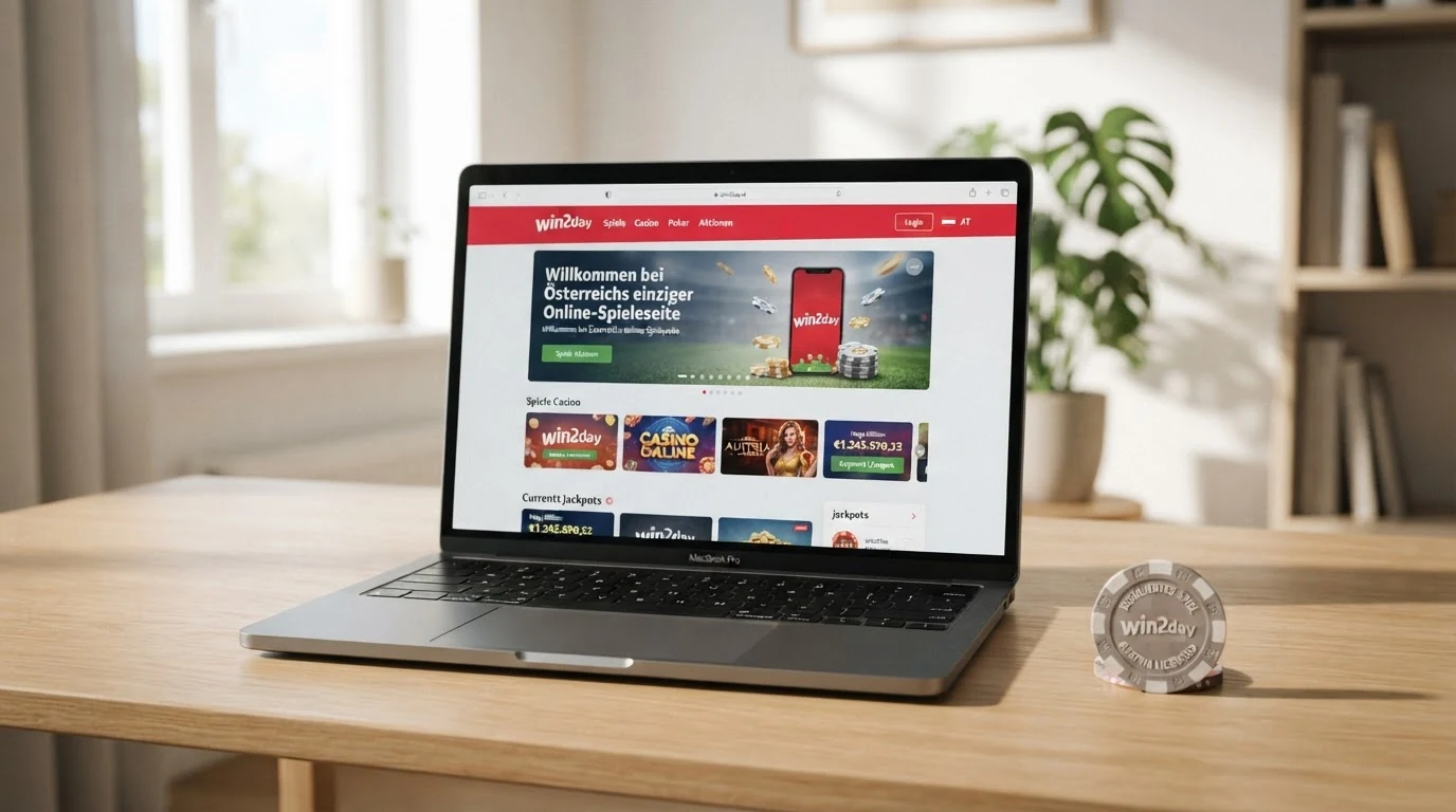 Die Startseite von win2day.at, dem einzigen in Österreich konzessionierten Online-Casino